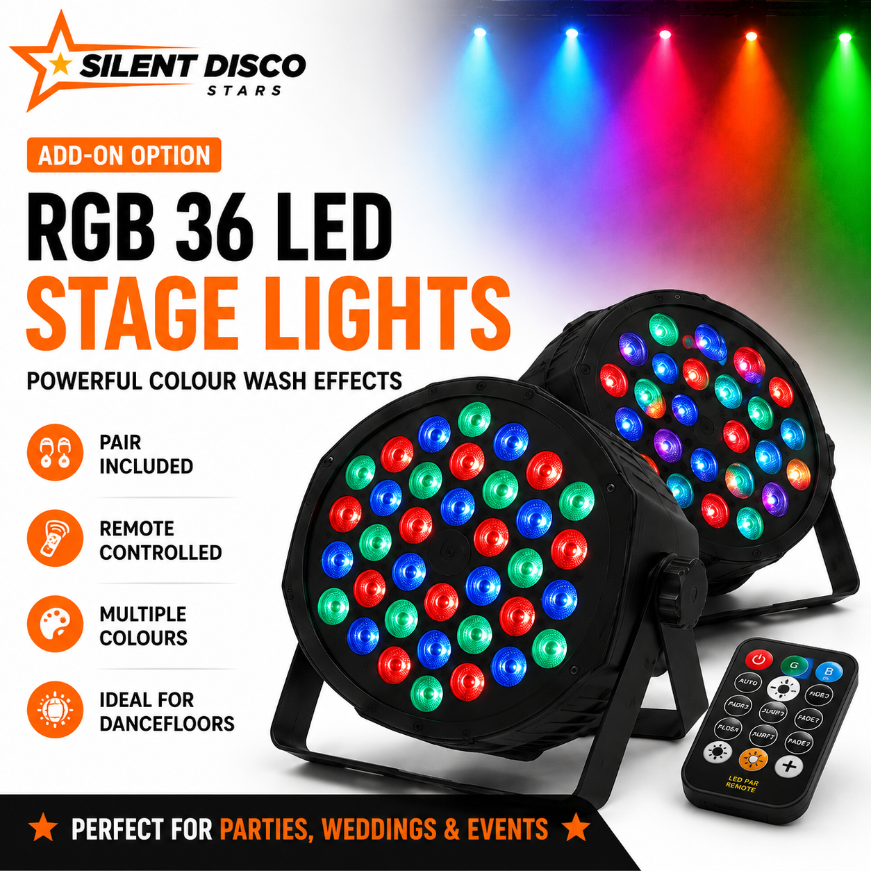 LED PAR Stage Light Hire (Pair)