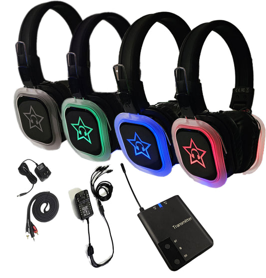 Silent Disco System - x4 headphones with Transmitter