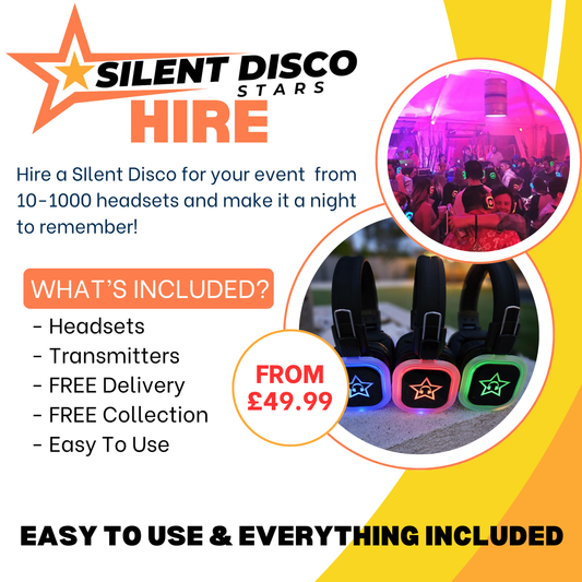 Silent Disco Hire - 10 to 500 Headsets