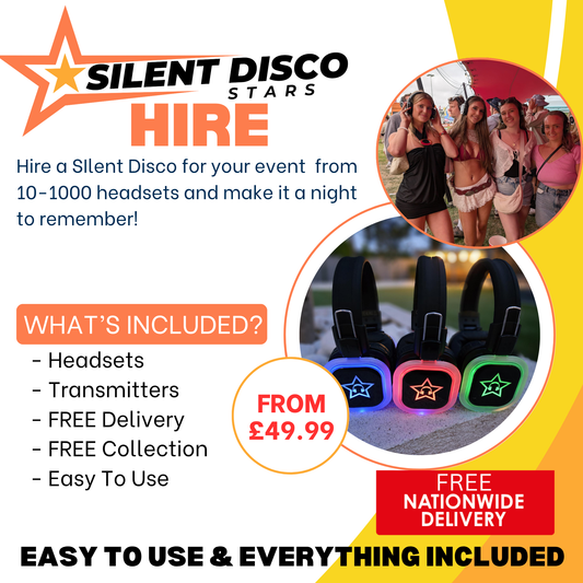 Silent Disco Hire - 10 to 500 Headsets