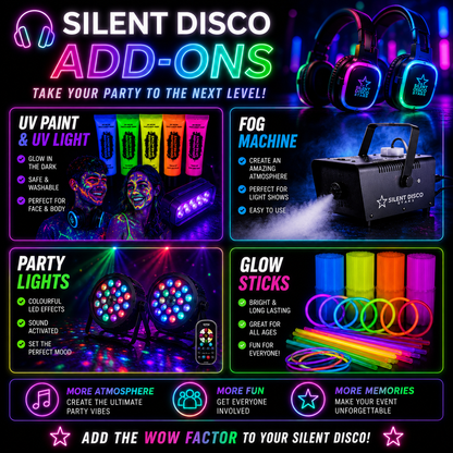 Silent Disco Hire - 10 to 600 Headsets