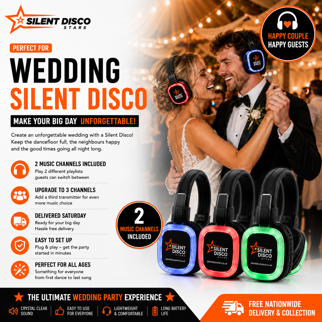 Silent Disco Hire - 10 to 600 Headsets